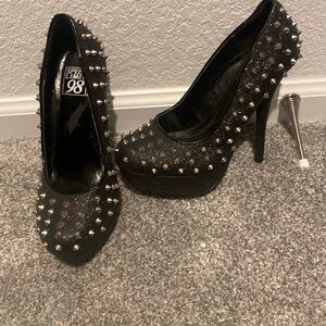 Speed limit 98 studded spike heels